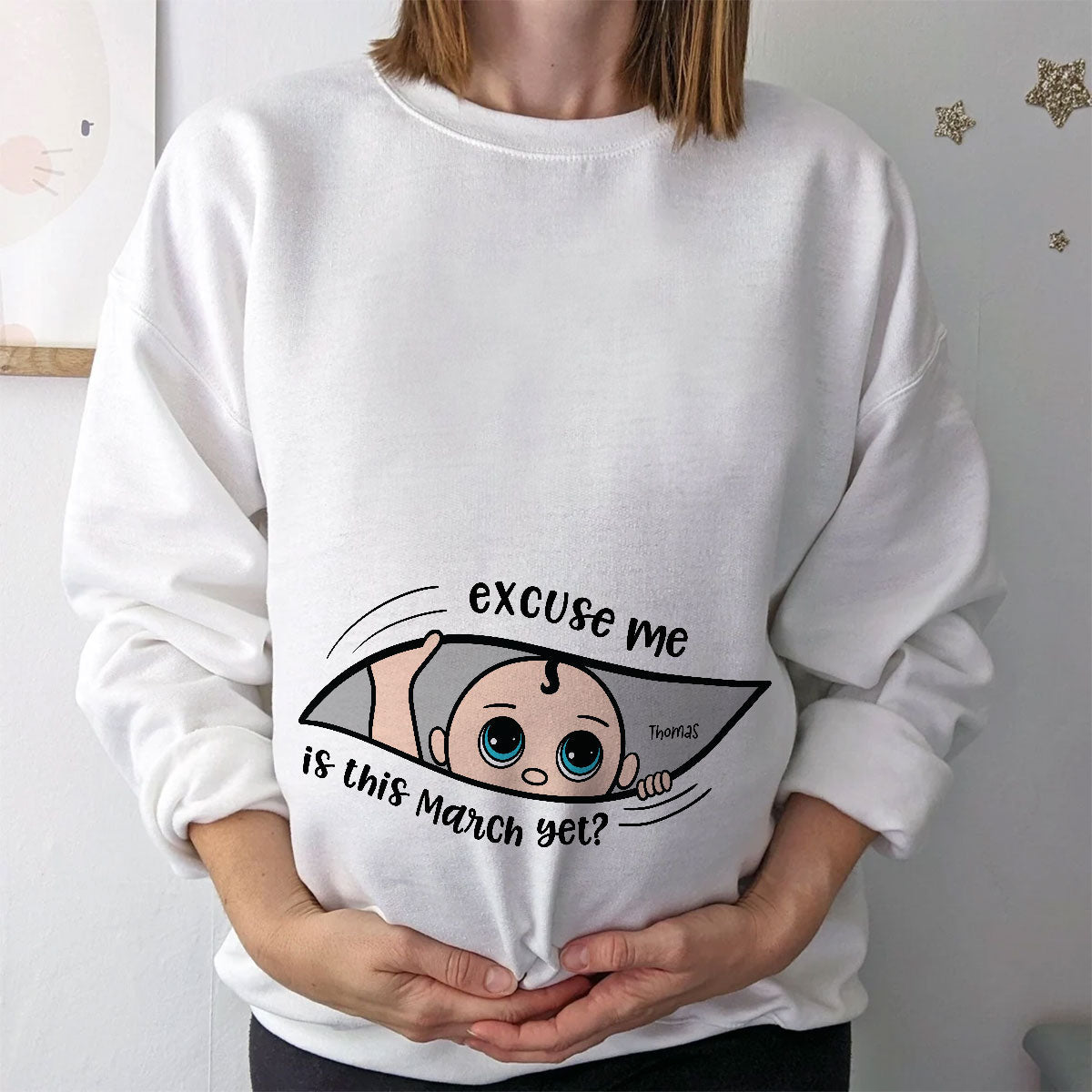 Excuse Me Is It Yet, Pregnancy Announcement, Personalized Maternity Shirt