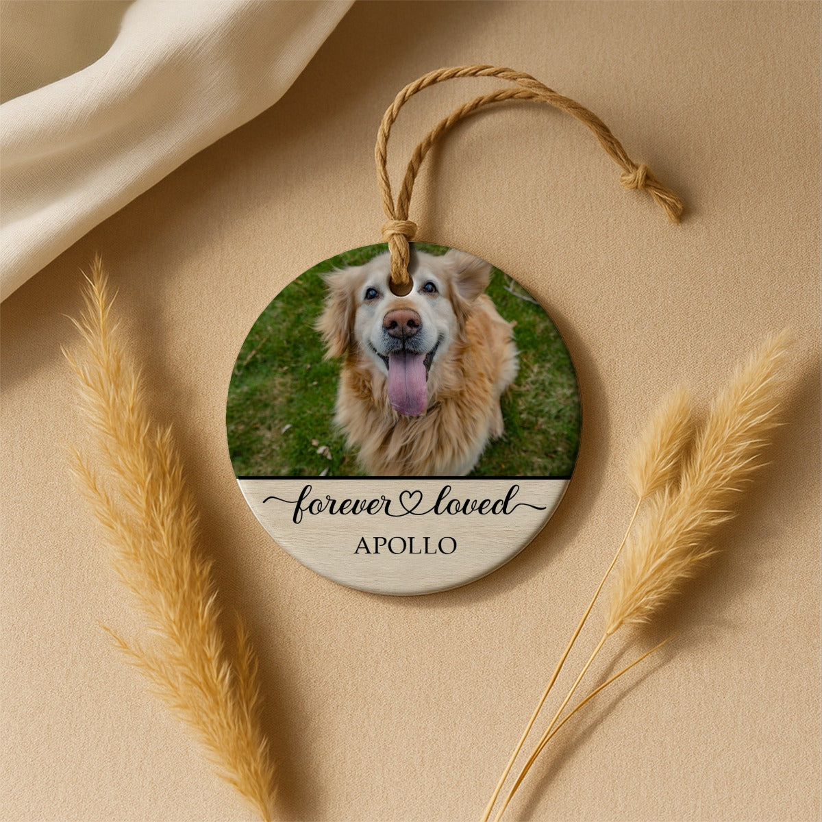 Forever Loved Dog Memorial Ceramic Ornament