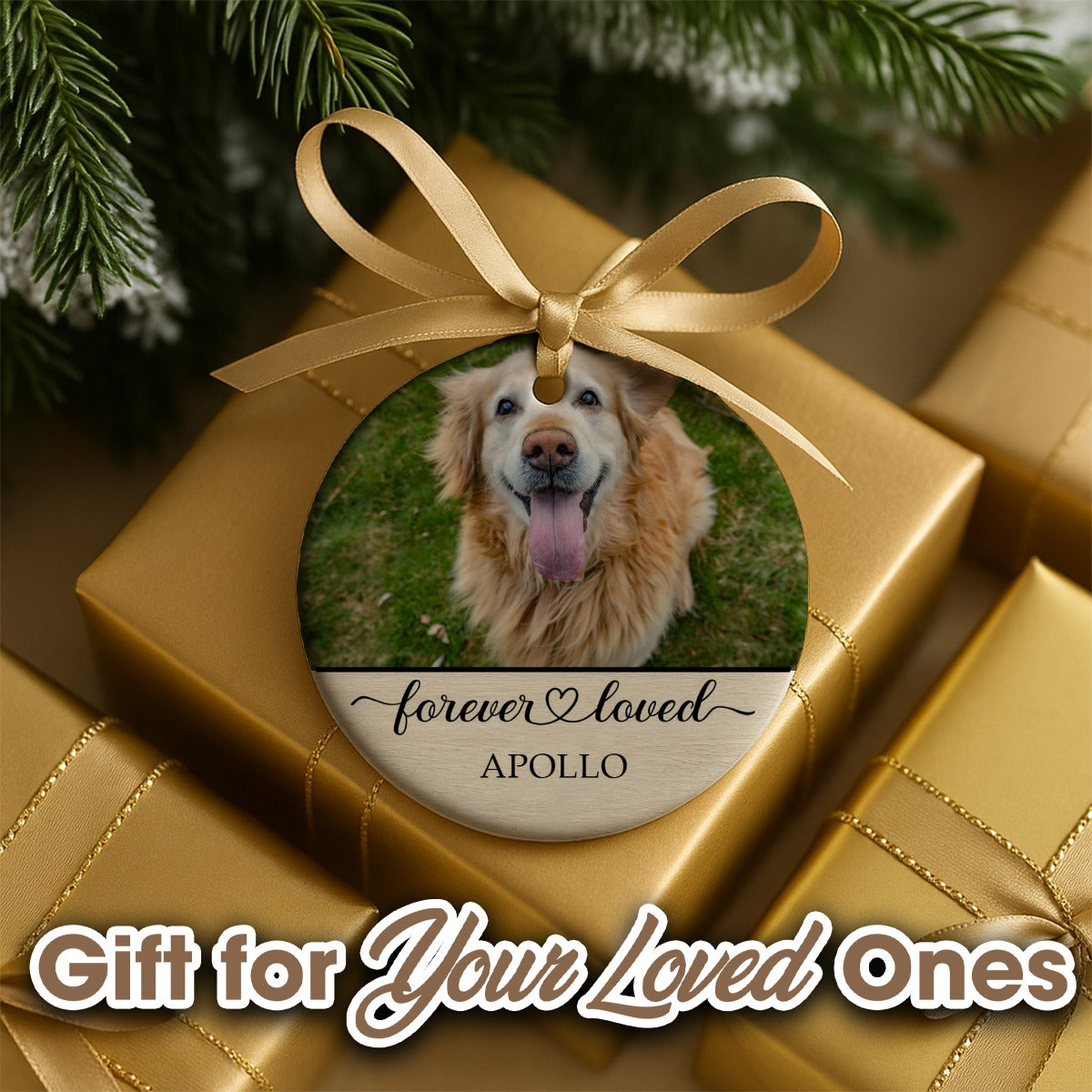 Forever Loved Dog Memorial Ceramic Ornament