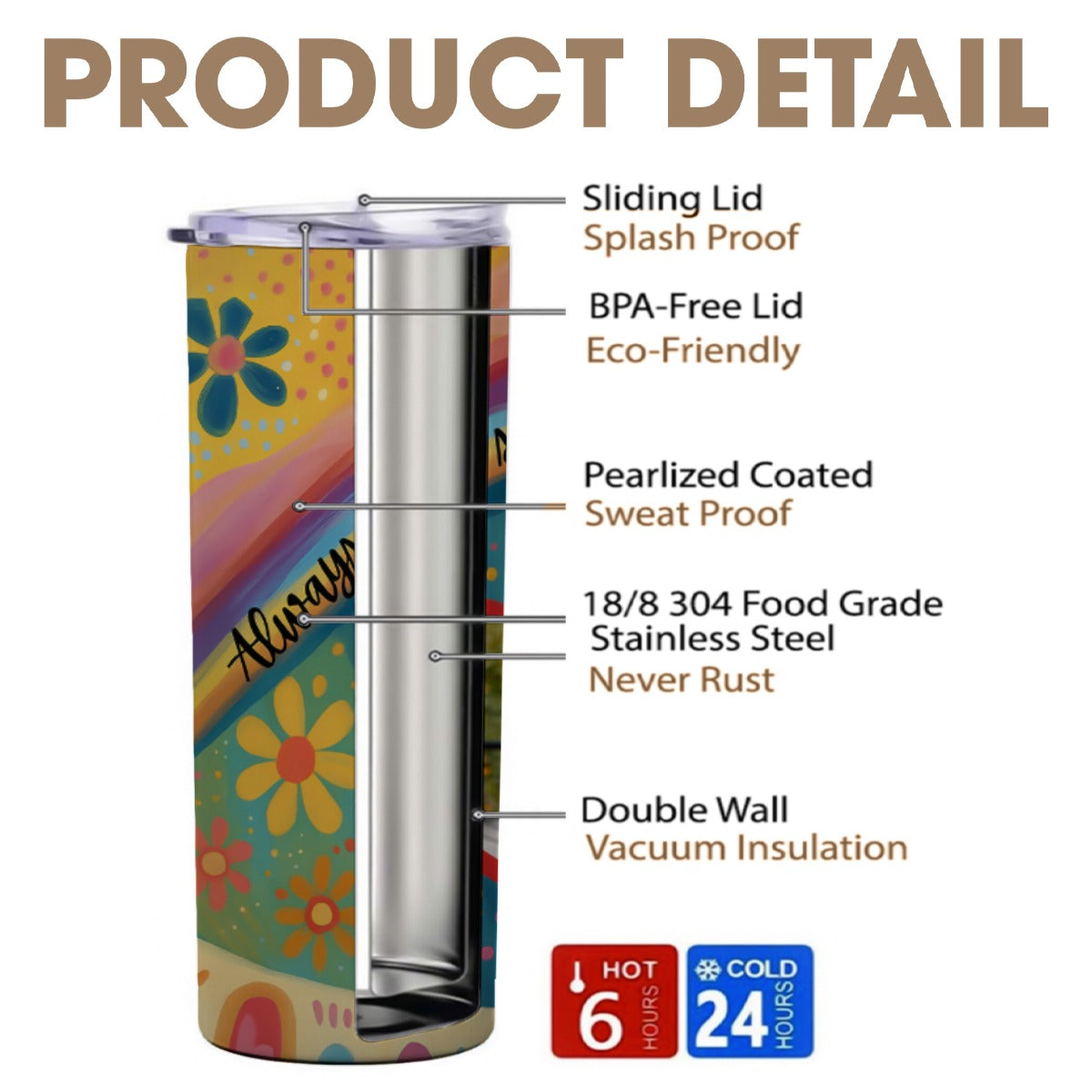 Always By My Side Forever In My Heart Skinny Tumbler 20oz