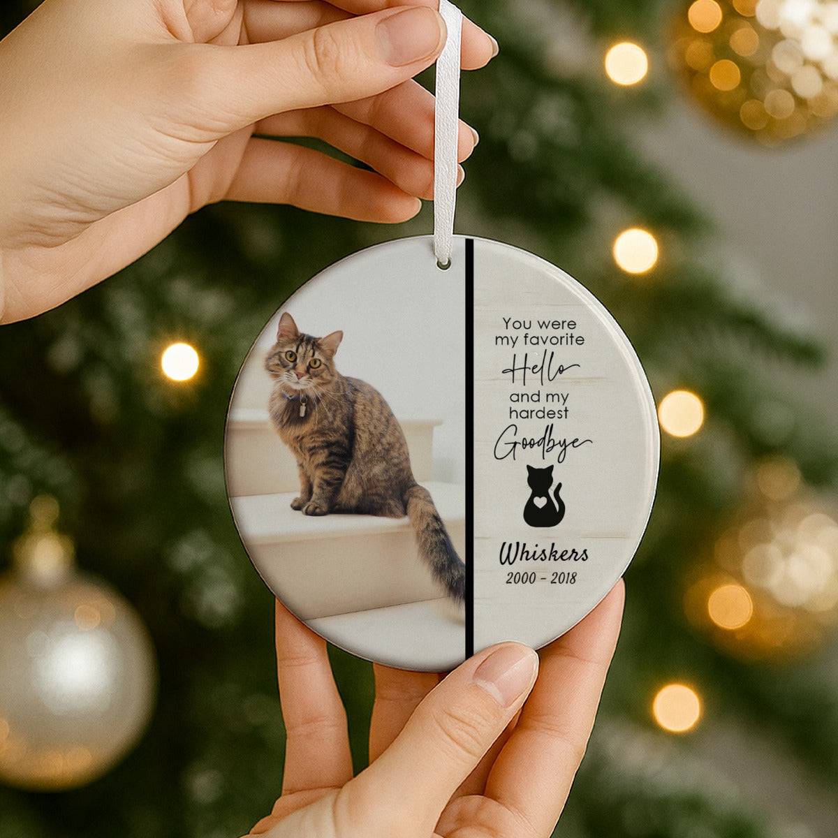 Memorial Cat Add Photo Pet Canadian Ceramic Ornament