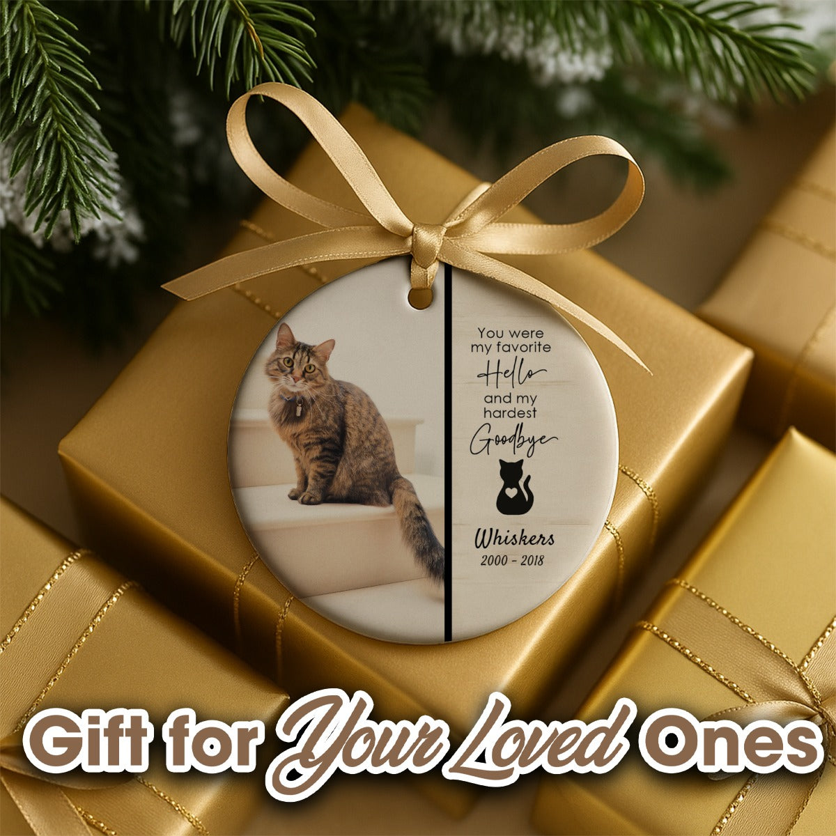 Memorial Cat Add Photo Pet Canadian Ceramic Ornament