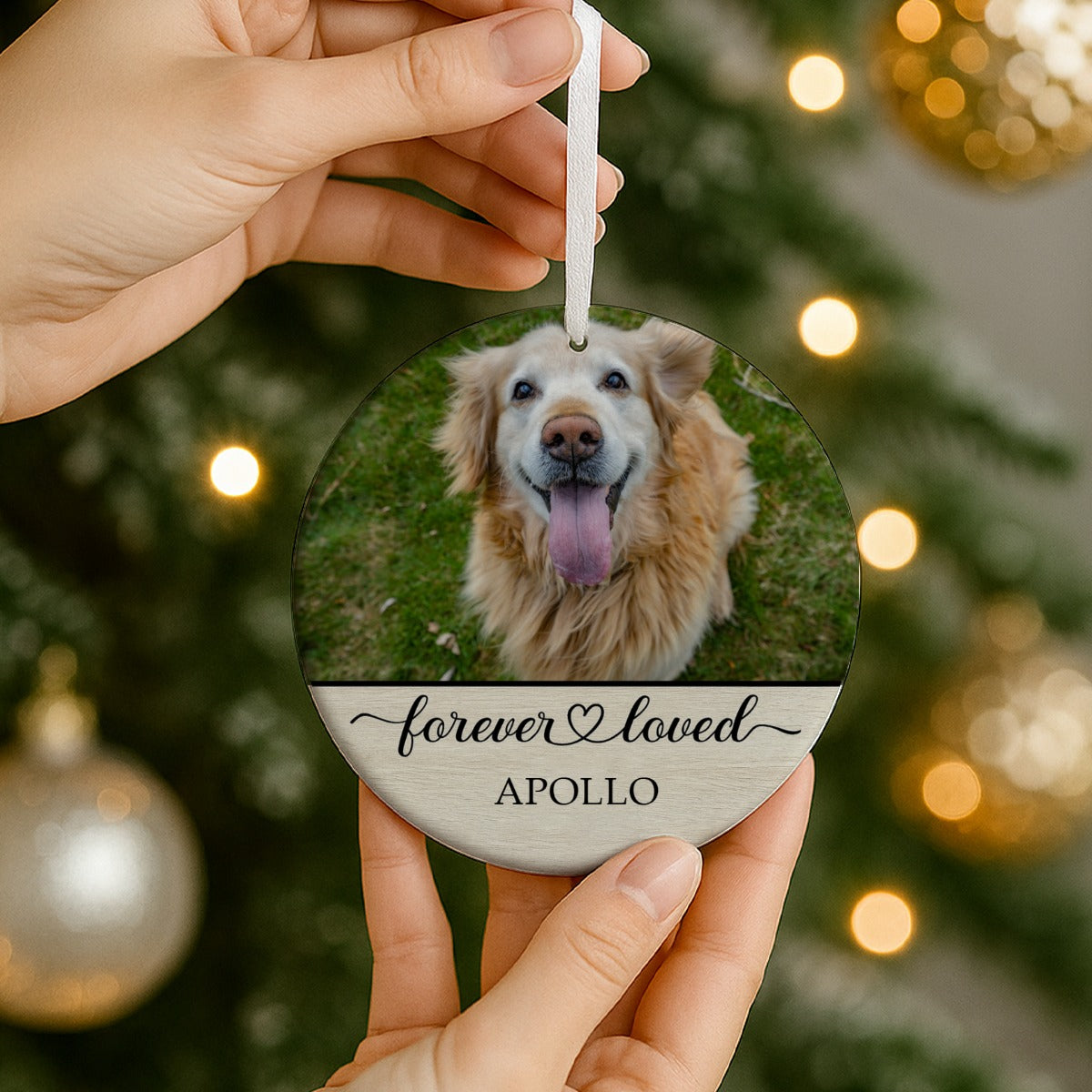 Forever Loved Dog Memorial Ceramic Ornament