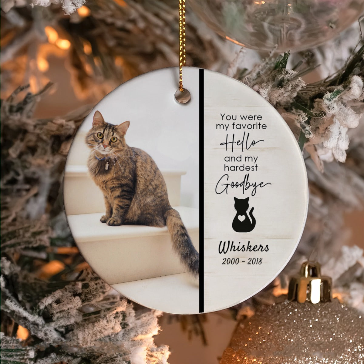 Memorial Cat Add Photo Pet Canadian Ceramic Ornament