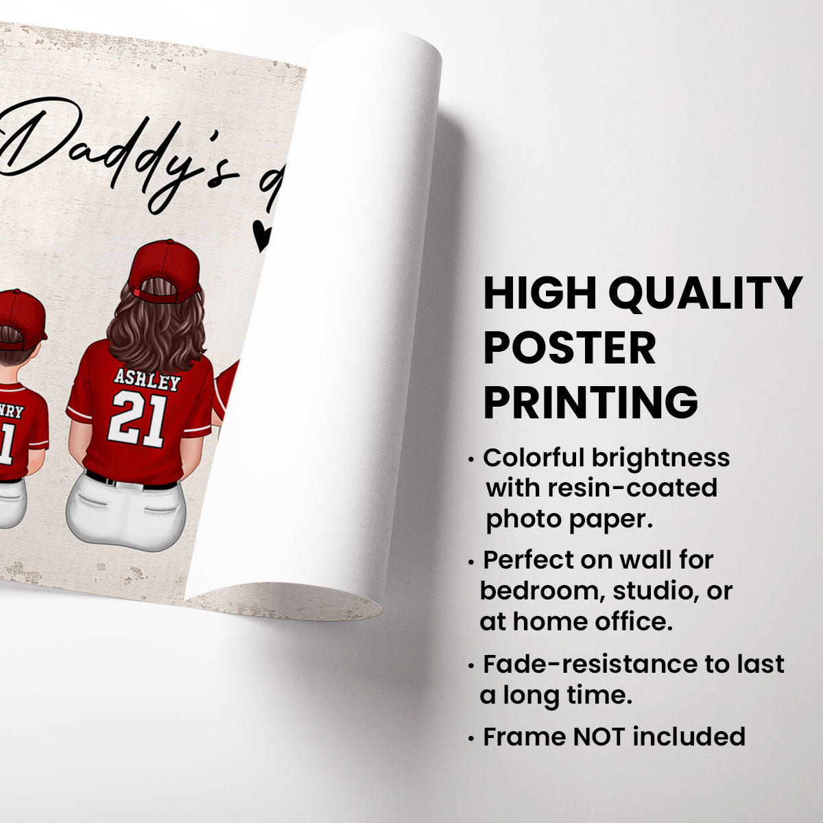 Baseball Team Personalized Poster, Unique Home Decor For Family, Gift for Mother's Day