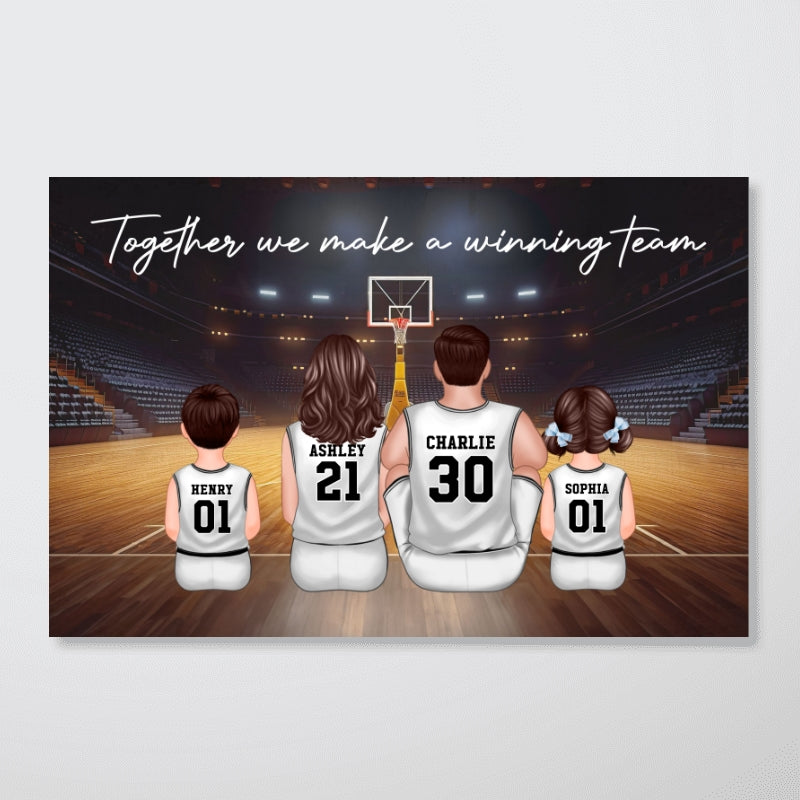 Basketball Team Personalized Family Poster, Unique Father's Day Gift for Dad, Gift for Husband