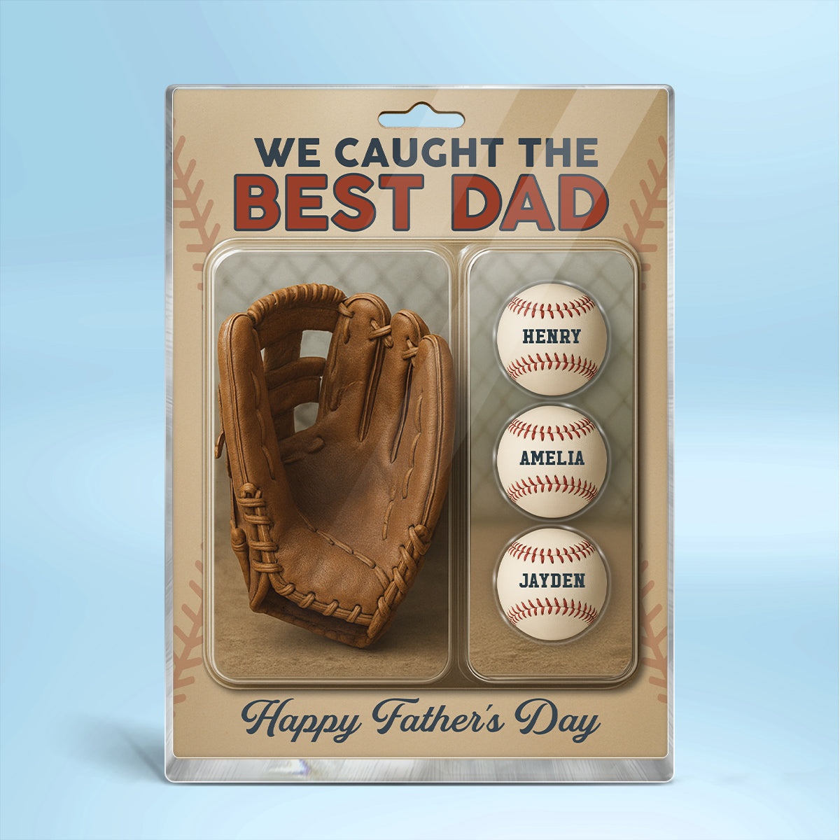 We Caught The Best Dad Grandpa Baseball & Glove Figures Style Personalized Acrylic Block Plaque, Perfect Father's Day Gift for Dad, Gift for Husband