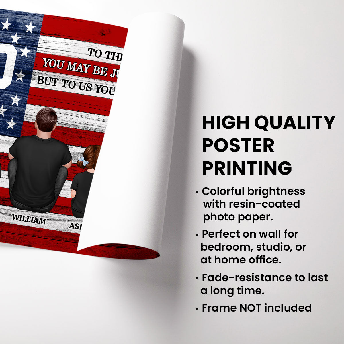 DAD GRANDPA You Are The World Nation Flag Personalized Poster| Ultimate Father's Day Gift For Proud American Dad, Grandpa