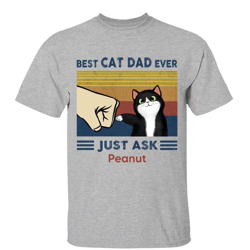 Best Cat Dad Ever - Personalized Father's Day Gift | Premium Cotton T-Shirt