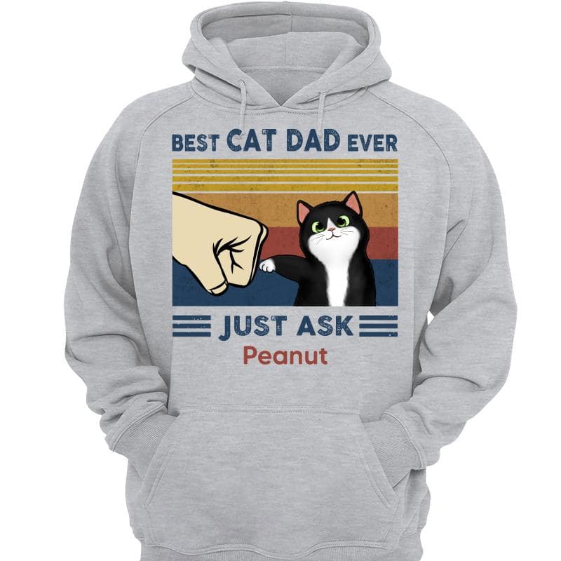 Father’s Day 2025 Gift for Cat Dads - Custom Cat Fist Bump Personalized Shirt