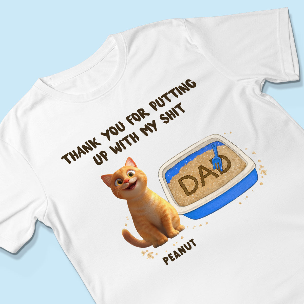 Thank You for Putting up with My Shit Personalized Shirt, Funny Father's Day Gift for Cat Dad
