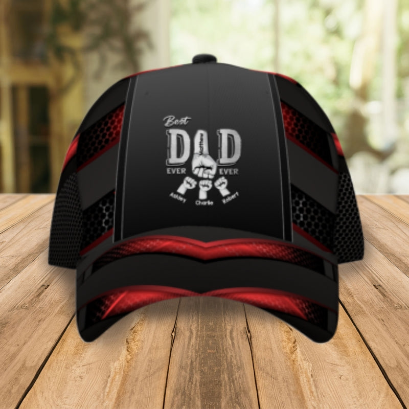 Best Dad Ever Fist Bump Personalized Classic Cap, Gift For Dad, Gift For Husband, for Father's Day