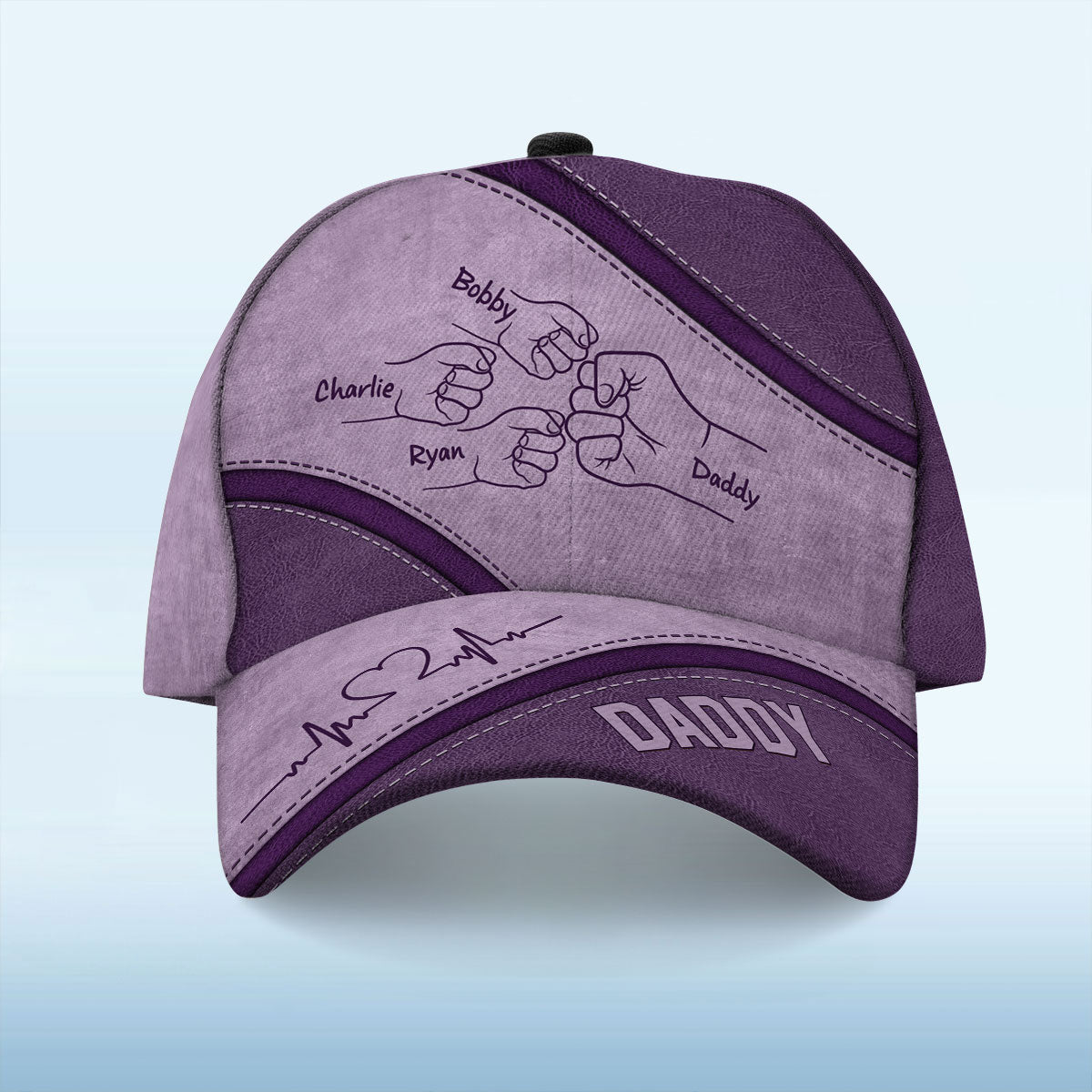 Daddy's Team Fist Bump Personalized Classic Cap, Unique Father's Day Gift for Dad, Gift for Husband, Gift for Grandpa