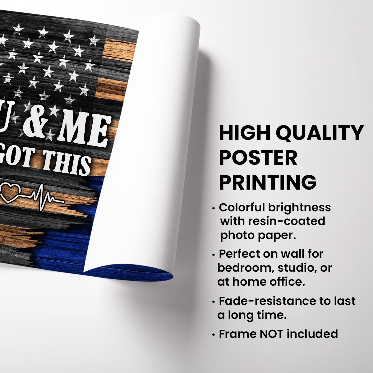 Hero Couple Nation Flag Gift by Occupation For Her, For Him Personalized Poster, Anniversary Gift for Couple