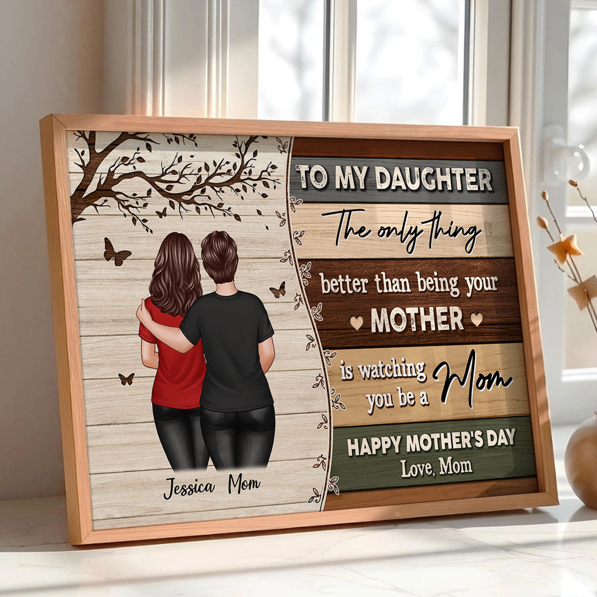 To My Daughter From Mom Happy Mother's Day Colorful Pallets Texture Personalized Poster, Gift For Daughter