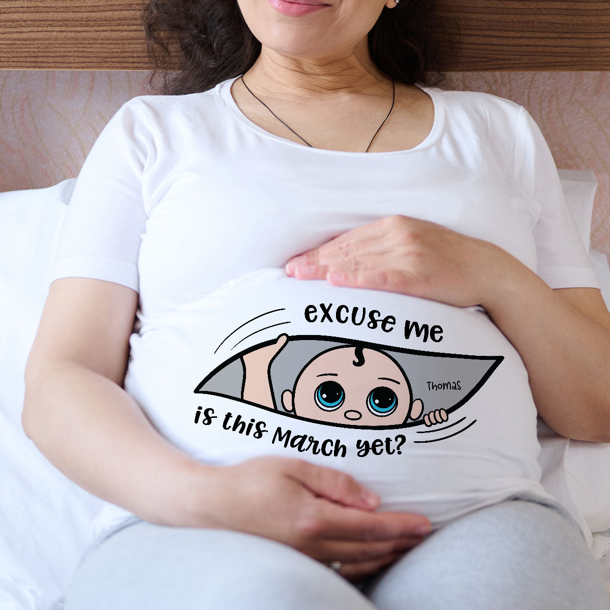 Excuse Me Is It Yet, Pregnancy Announcement, Personalized Maternity Shirt