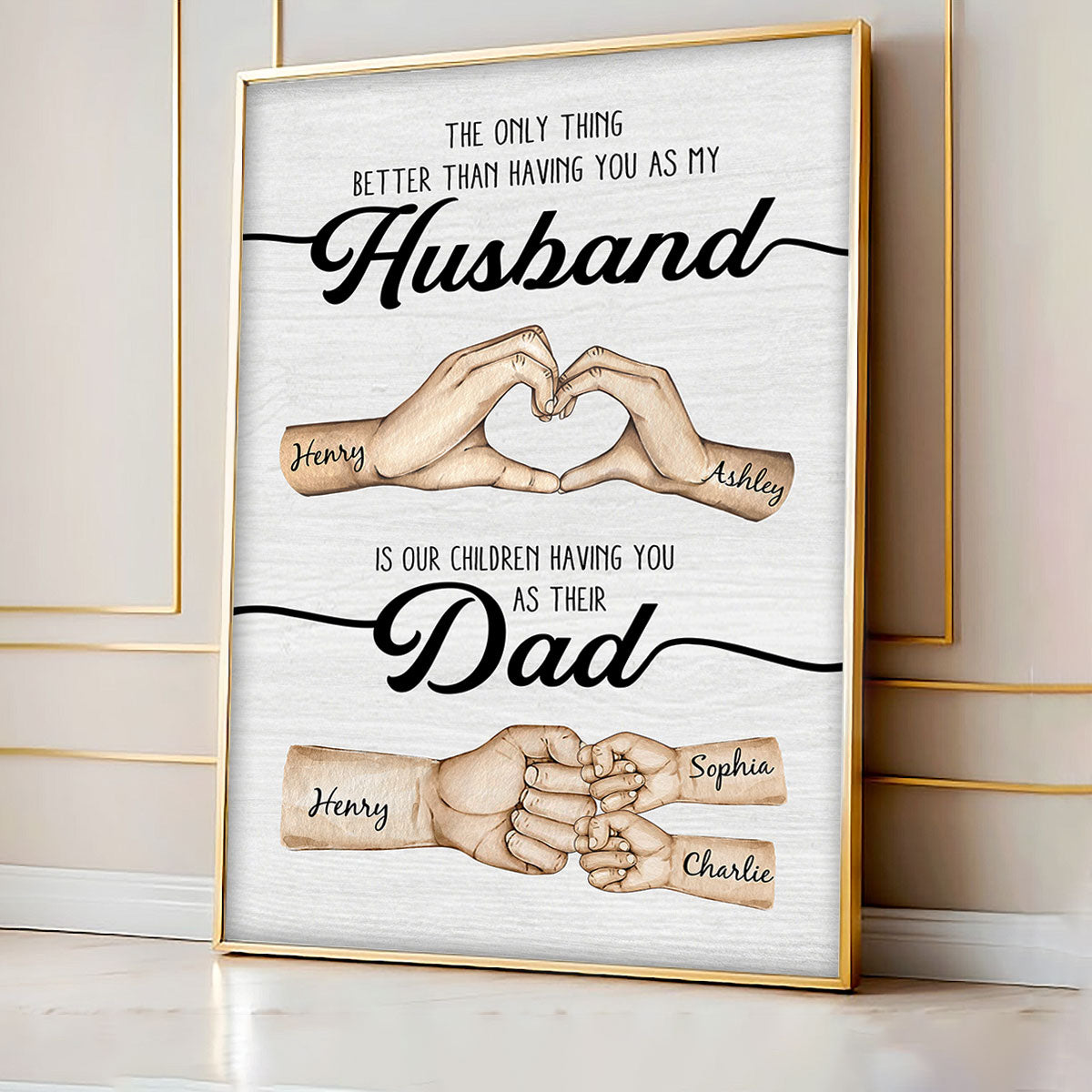 The Only Thing Better Husband Dad Hands Personalized Poster, Father's Day Gift for Husband, Gift for Dad