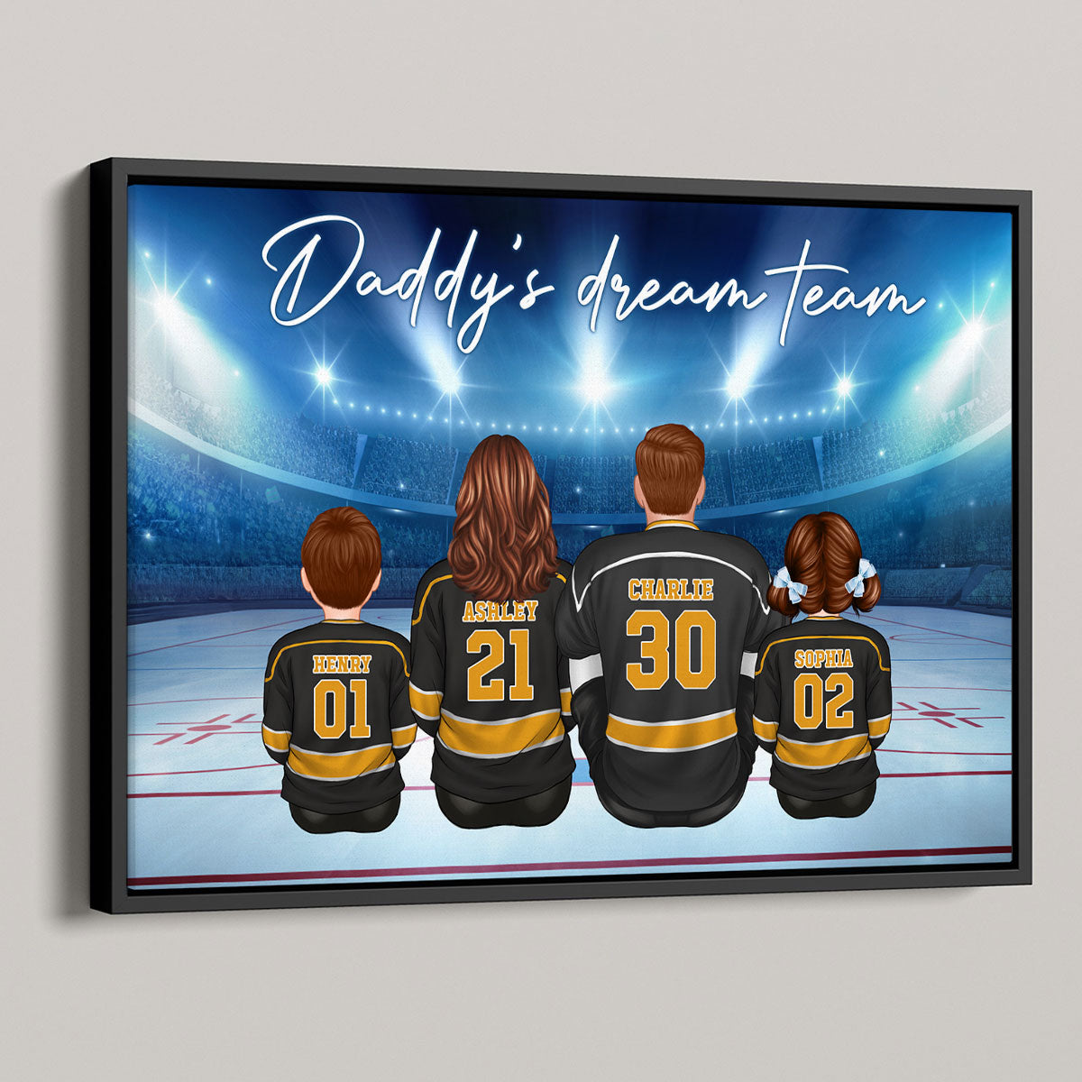 Hockey Team Personalized Poster, Gift For Family, Father's Day Gift for Dad, Grandpa, Husband