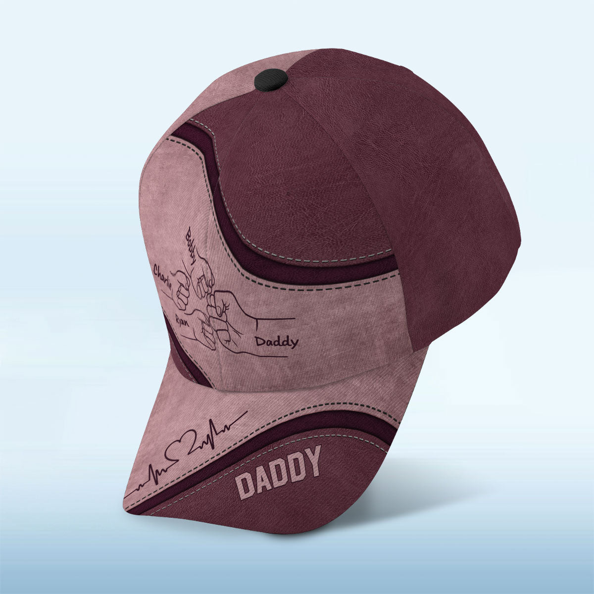 Daddy's Team Fist Bump Personalized Classic Cap, Unique Father's Day Gift for Dad, Gift for Husband, Gift for Grandpa