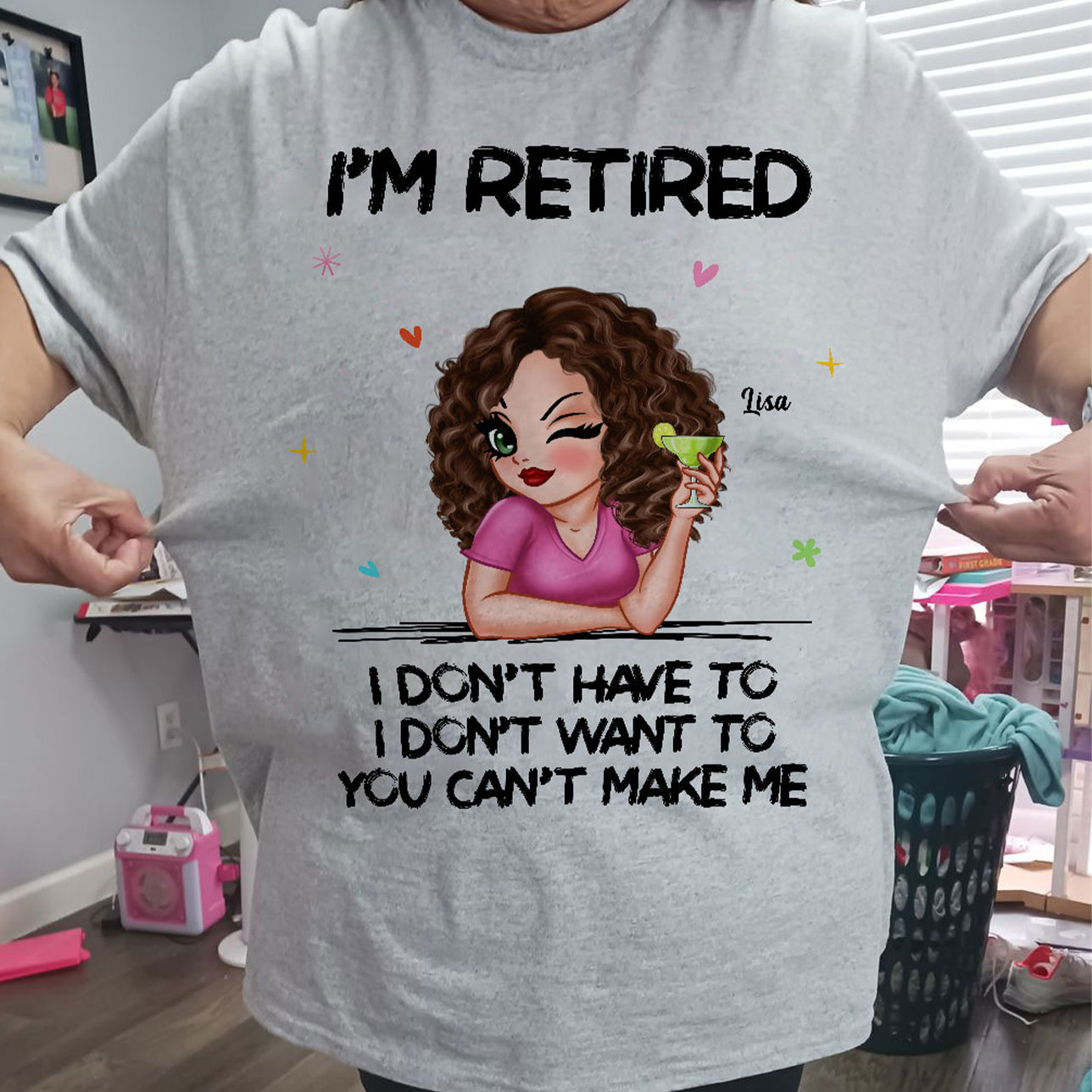I‘m Retired You Can’t Make Me Personalized Shirt, Funny 2025 Retirement Gift