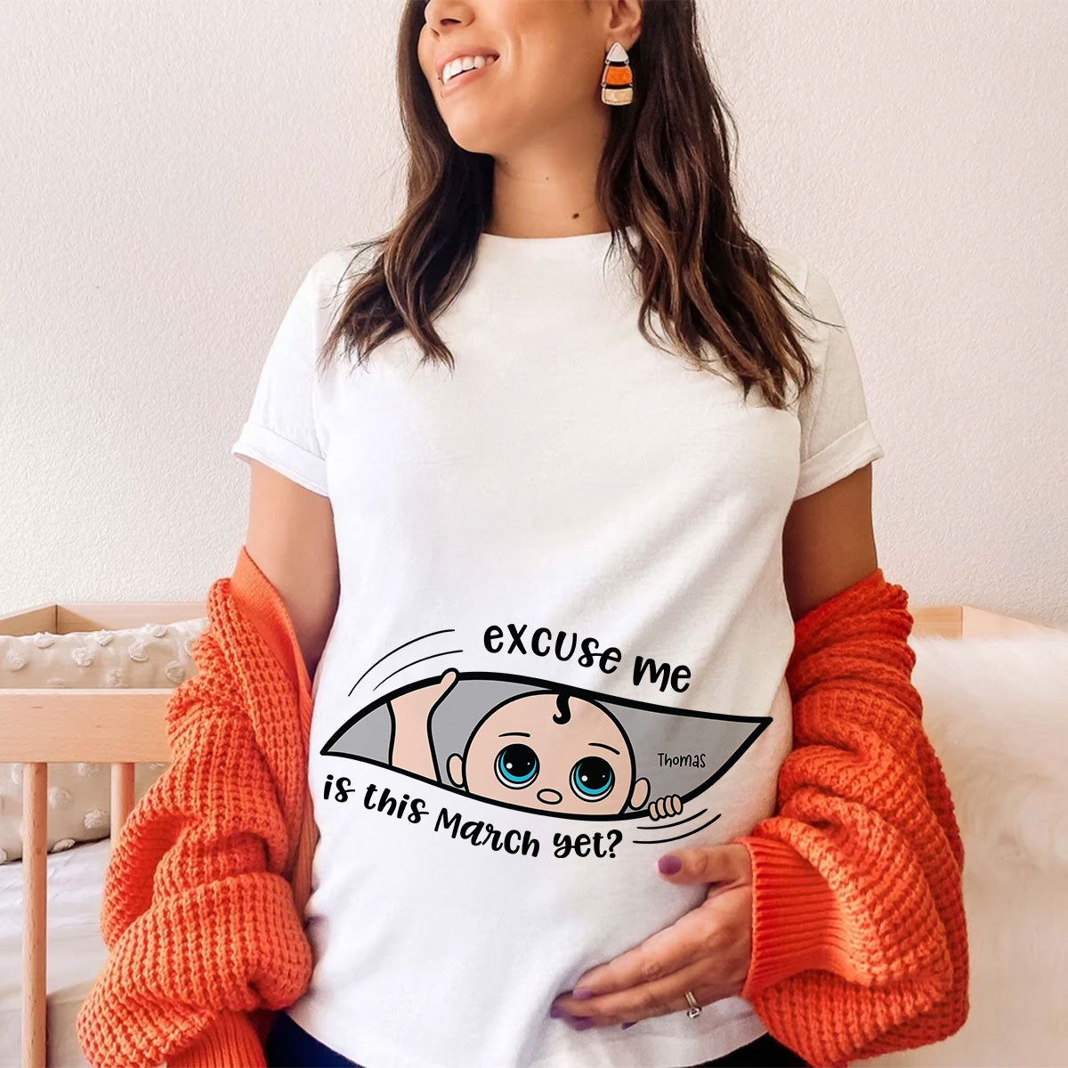 Excuse Me Is It Yet, Pregnancy Announcement, Personalized Maternity Shirt