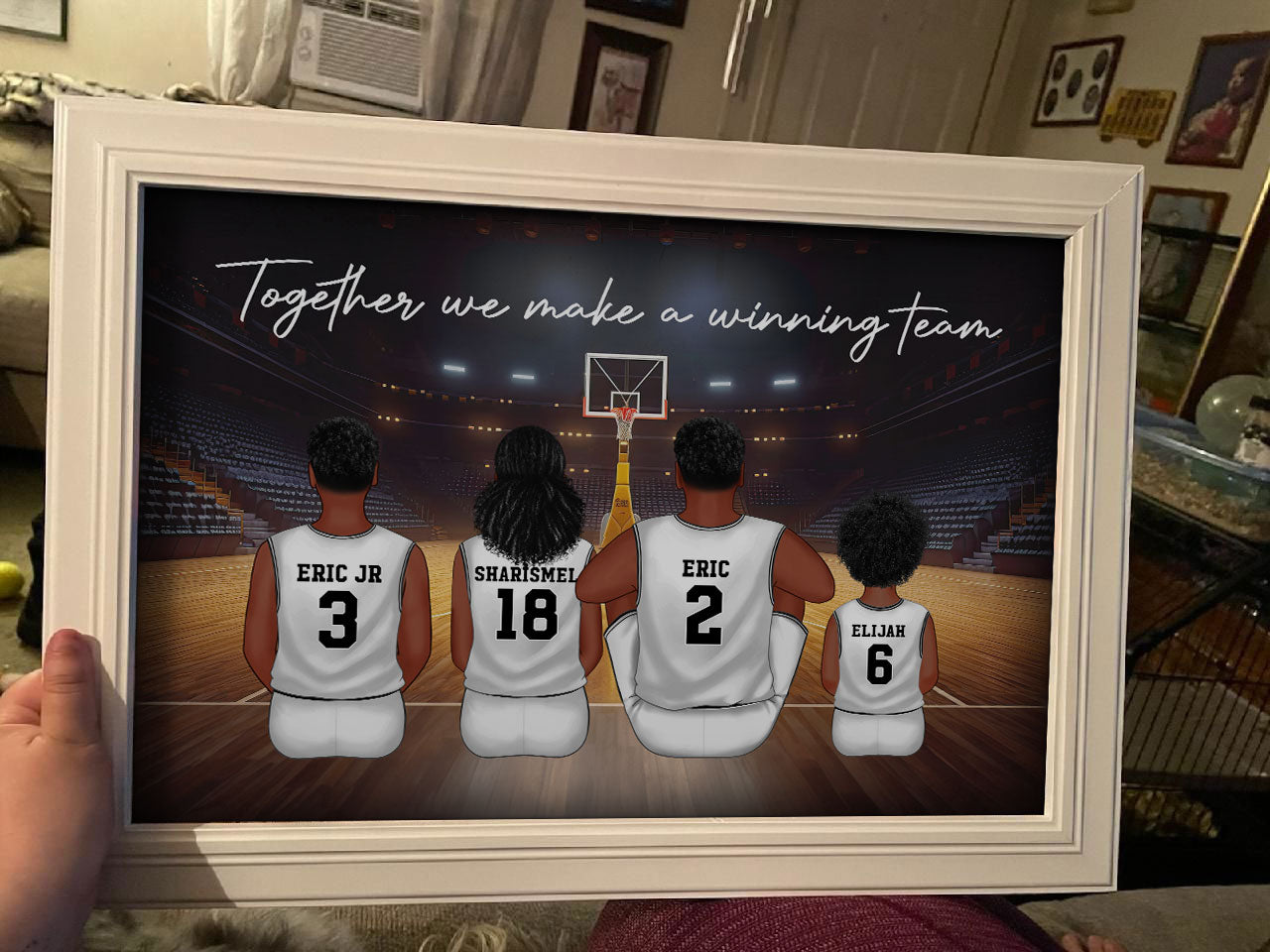 Basketball Team Personalized Family Poster, Unique Father's Day Gift for Dad, Gift for Husband