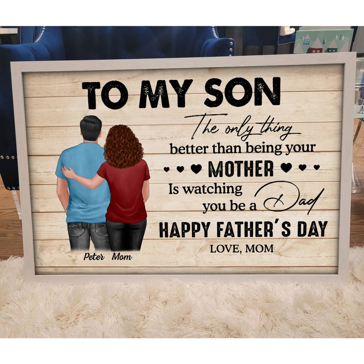 From Mom To Son Watching You Be A Dad Personalized Poster| Heartfelt 2025 Father's Day Gift For Son