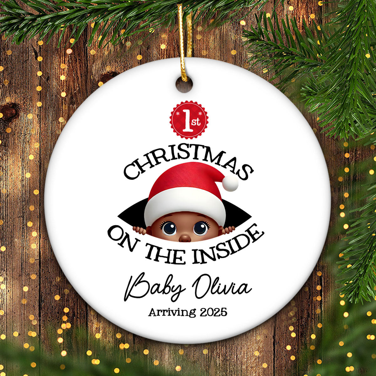 Personalized Baby's First Christmas On the Inside Ornament, Custom Pregnancy Reveal Ornament, New Year Gift For Expecting Parents