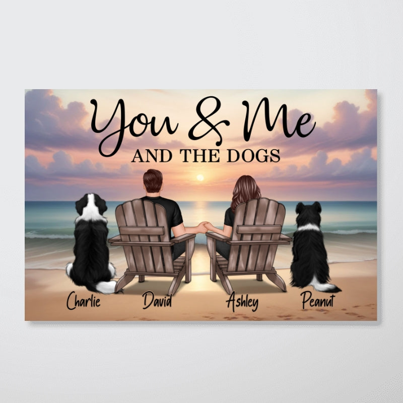 You Me And The Dogs Cats Beach Landscape Personalized Poster, Heartfelt 2025 Gift, Anniversary Gift, Birthday Gift For Him, For Her, Boyfriend, Girlfriend, Husband, Wife