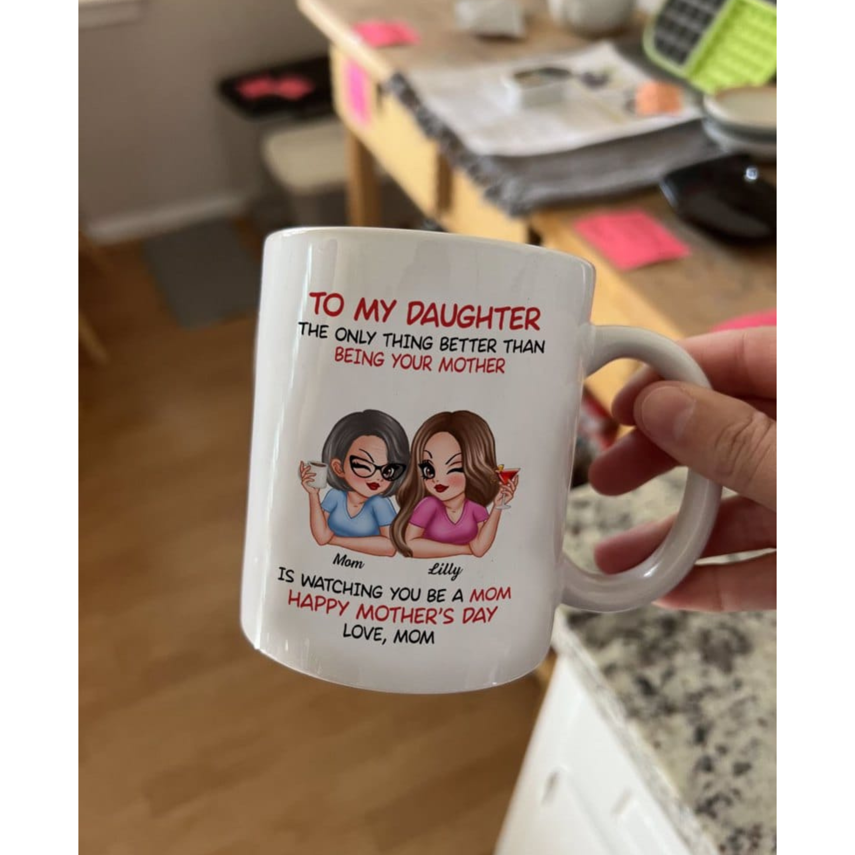 Watching You Be A Mom Personalized Mug, Heartfelt Gift For Daughter