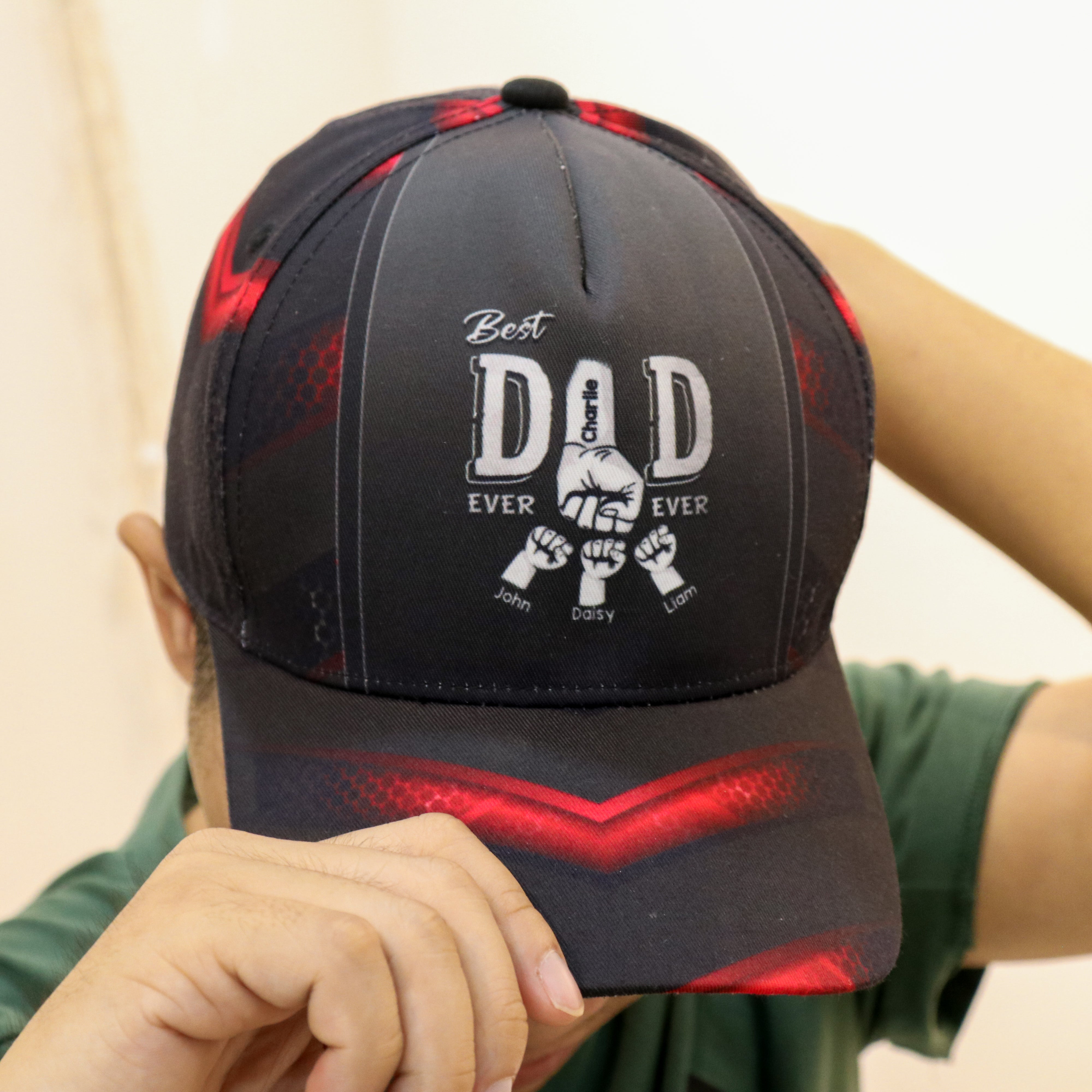 Best Dad Ever Fist Bump Personalized Classic Cap, Gift For Dad, Gift For Husband, for Father's Day