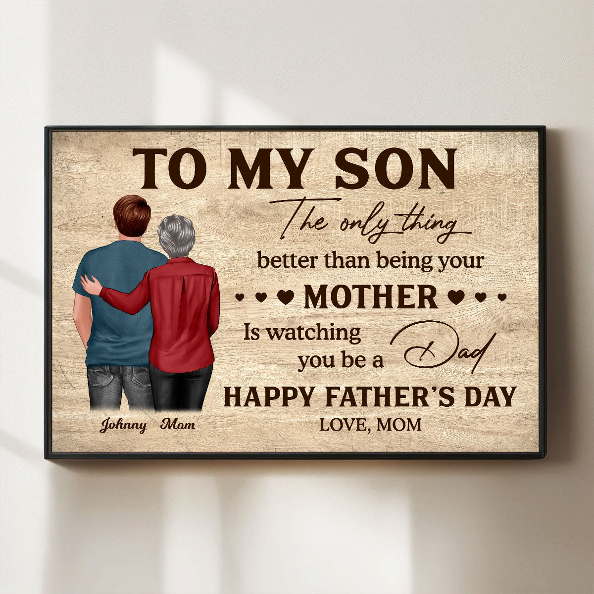 To My Son Happy Father's Day Personalized Poster, Heartfelt 2025 Father's Day Gift For Son