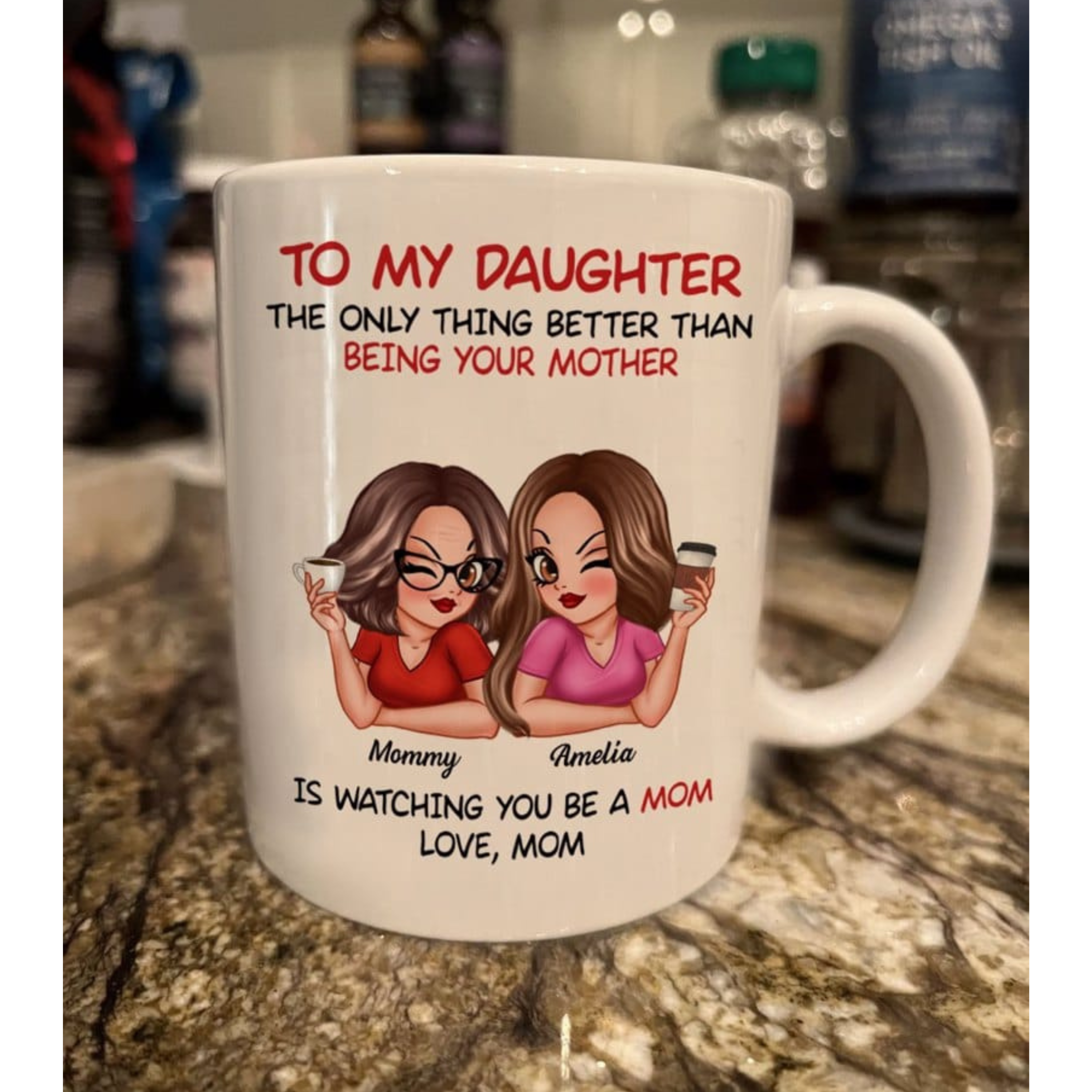 Watching You Be A Mom Personalized Mug, Heartfelt Gift For Daughter