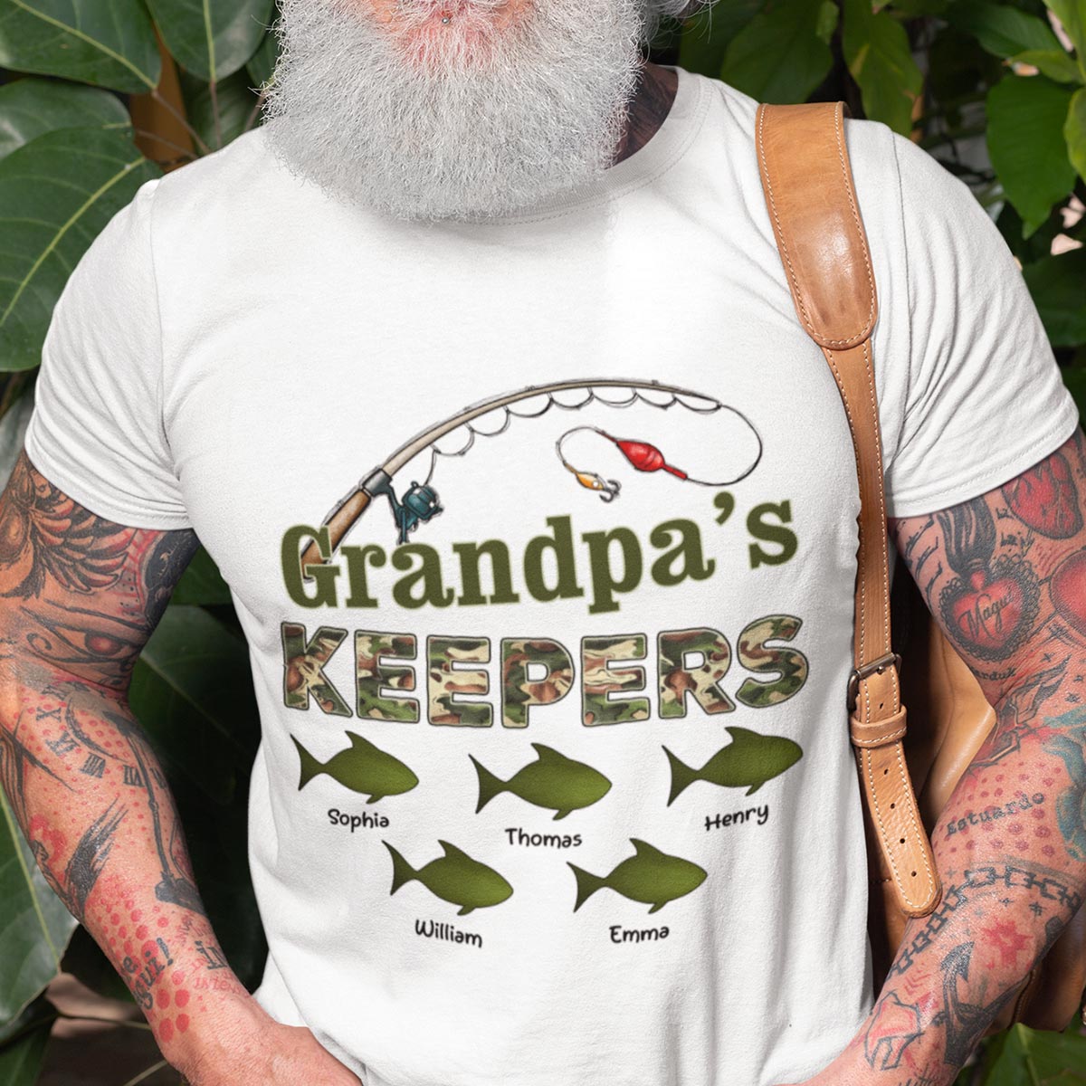 Grandpa‘s Keepers Camouflage Pattern Fishing Personalized Shirt, Unique 2025 Father's Day Gift For Grandpa, Dad