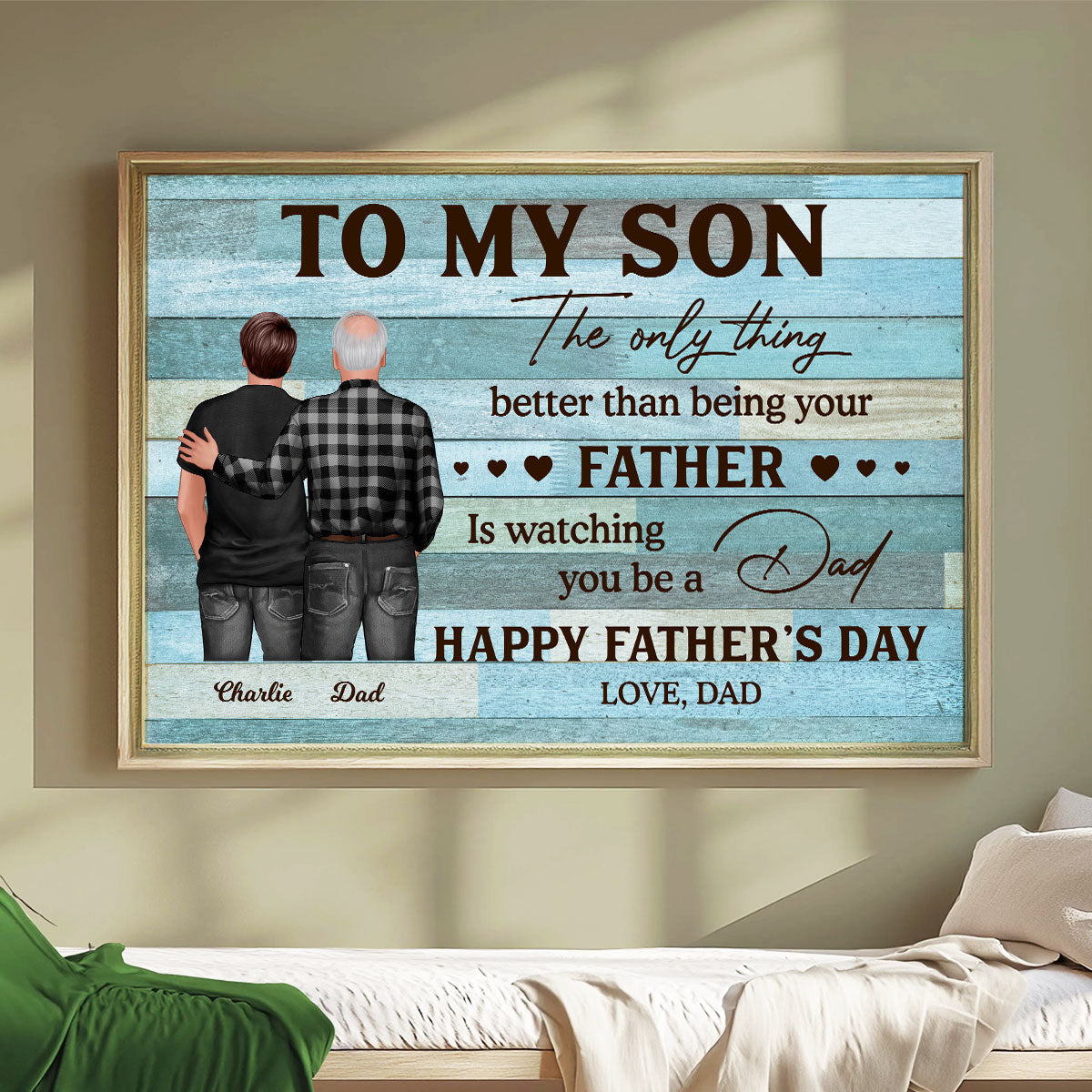 To My Son Happy Father's Day Personalized Poster, Heartfelt 2025 Father's Day Gift For Son