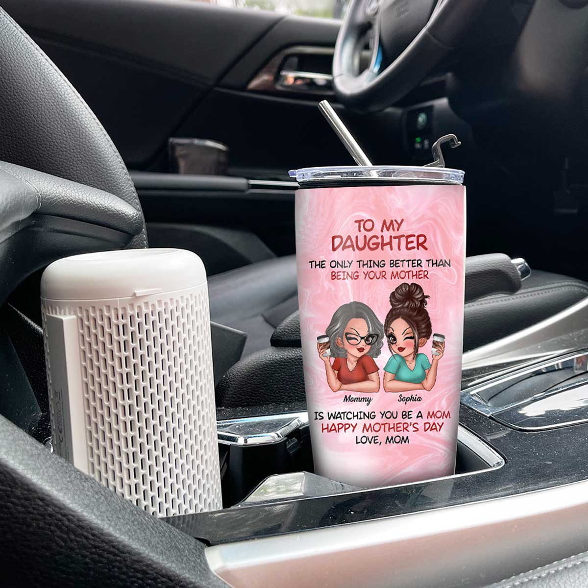 To My Daughter Happy Mother‘s Day Personalized Tumbler