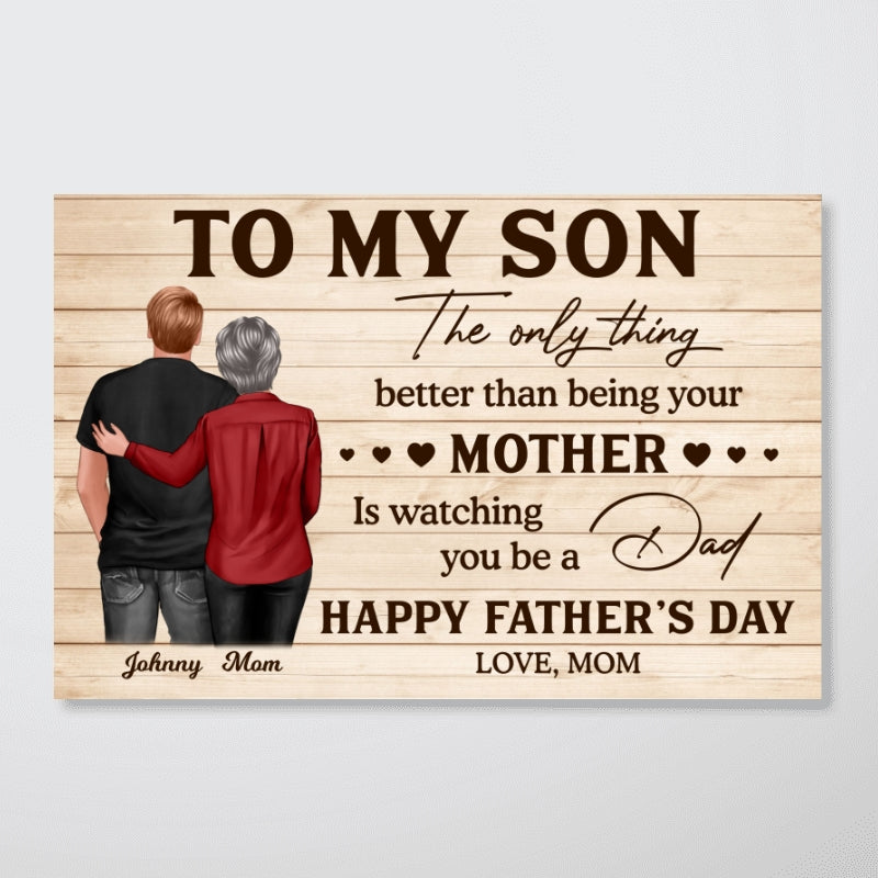 To My Son Happy Father's Day Personalized Poster, Heartfelt 2025 Father's Day Gift For Son