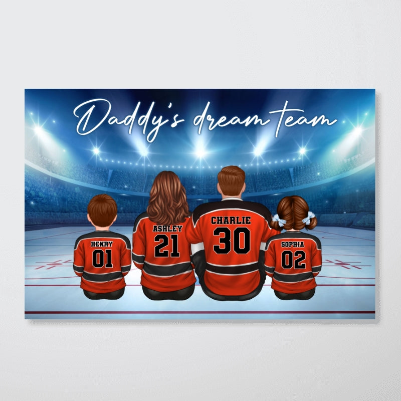 Hockey Team Personalized Poster, Gift For Family, Father's Day Gift for Dad, Grandpa, Husband