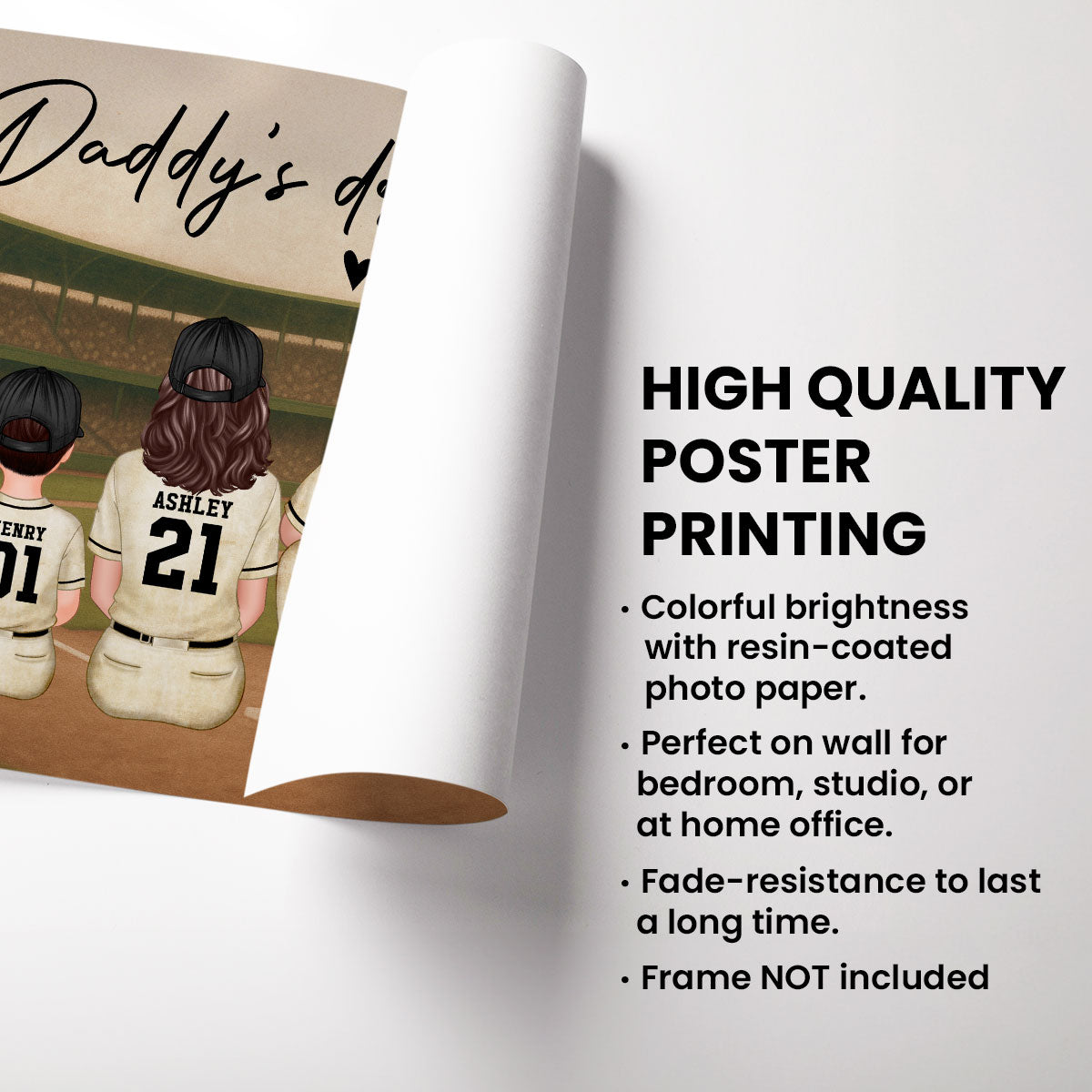 Retro Vintage Baseball Family Dream Team Home Decoration Personalized Poster|Heartfelt Birthday Gift, Anniversary Gift For Dad, Mom, Husband, Wife