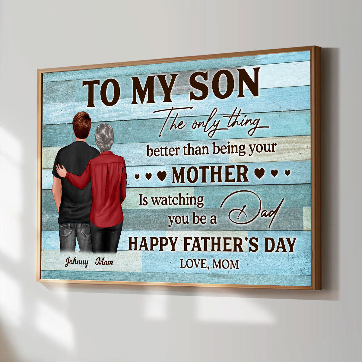 To My Son Happy Father's Day Personalized Poster, Heartfelt 2025 Father's Day Gift For Son