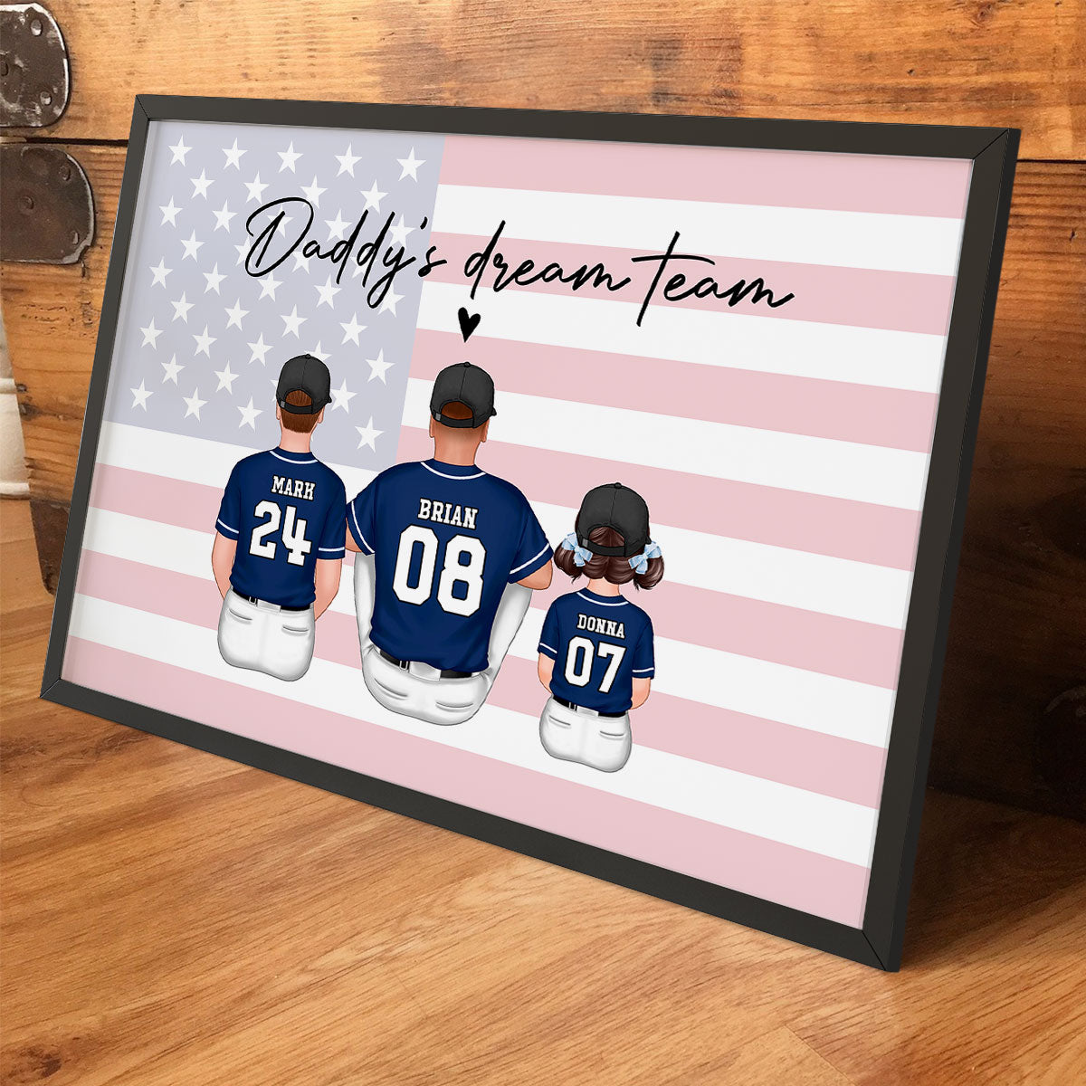 Baseball Team Personalized Poster, Unique Home Decor For Family, Gift for Mother's Day