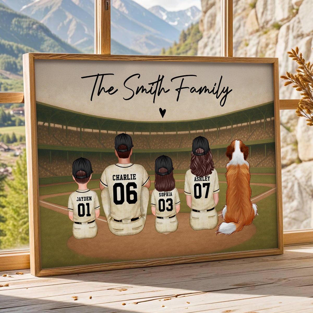 Retro Vintage Baseball Family Dream Team Home Decoration Personalized Poster|Heartfelt Birthday Gift, Anniversary Gift For Dad, Mom, Husband, Wife