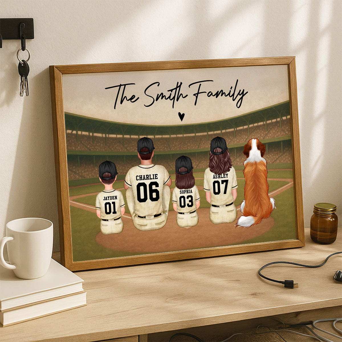 Retro Vintage Baseball Family Dream Team Home Decoration Personalized Poster|Heartfelt Birthday Gift, Anniversary Gift For Dad, Mom, Husband, Wife