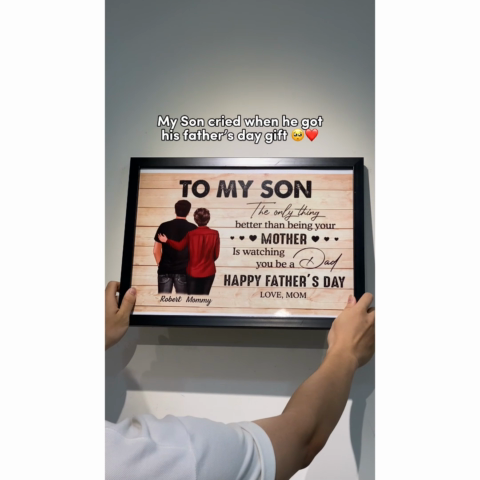 From Mom To Son Watching You Be A Dad Personalized Poster| Heartfelt 2025 Father's Day Gift For Son