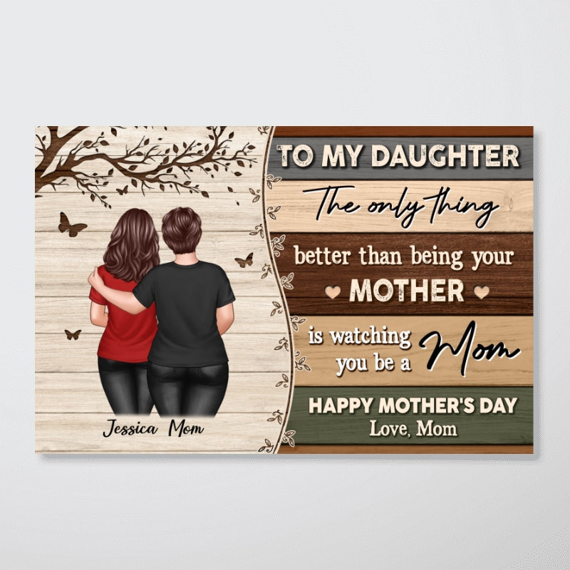 To My Daughter From Mom Happy Mother's Day Colorful Pallets Texture Personalized Poster, Gift For Daughter