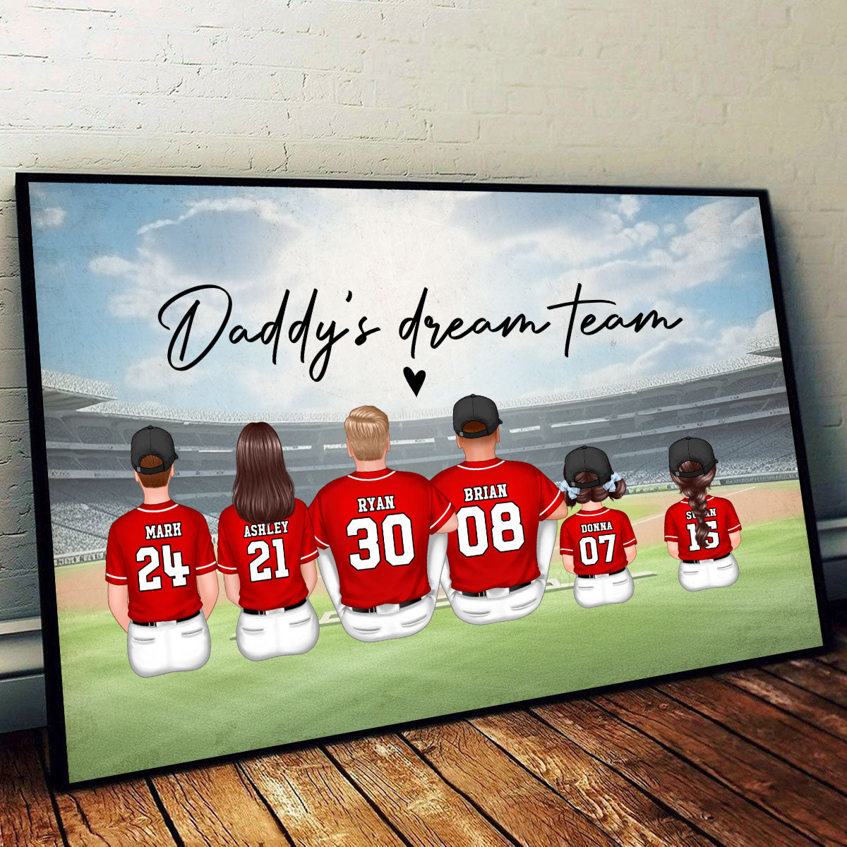 Baseball Team Personalized Poster, Unique Home Decor For Family, Gift for Mother's Day