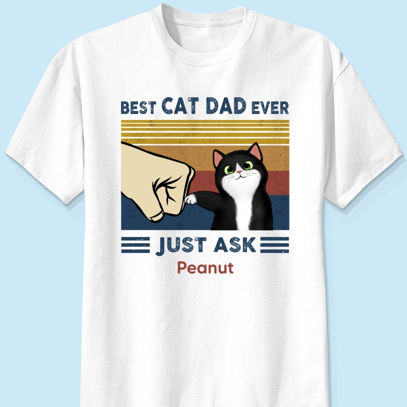 Father’s Day 2025 Gift for Cat Dads - Custom Cat Fist Bump Personalized Shirt