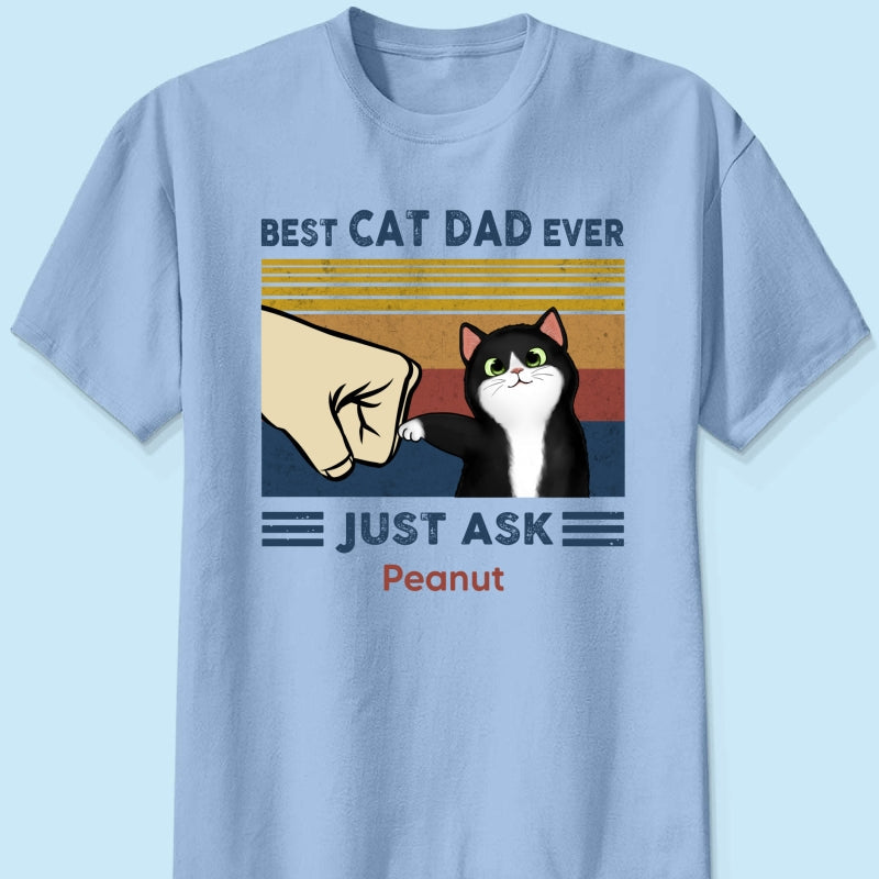 Father’s Day 2025 Gift for Cat Dads - Custom Cat Fist Bump Personalized Shirt