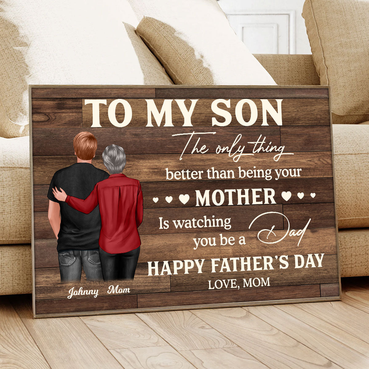 To My Son Happy Father's Day Personalized Poster, Heartfelt 2025 Father's Day Gift For Son