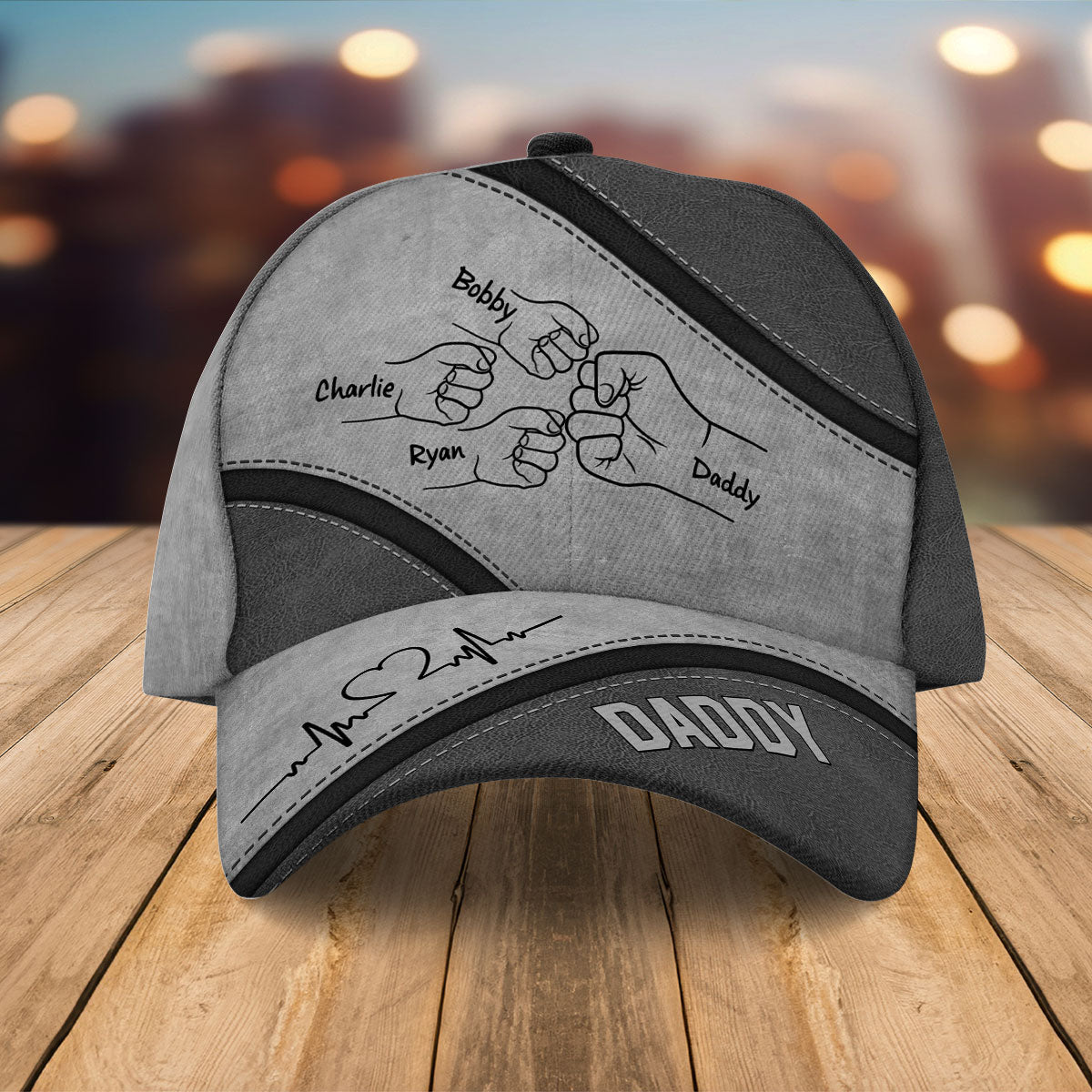 Daddy's Team Fist Bump Personalized Classic Cap, Unique Father's Day Gift for Dad, Gift for Husband, Gift for Grandpa
